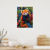 Vintages Portrait des Roten Panda Poster (Küche)
