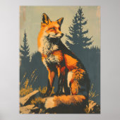 Vintages Portrait des Rotfuchs Poster (Vorne)