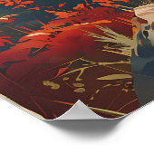 Vintages Portrait des Wolfs Poster (Ecke)