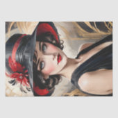 Vintages Portrait einer Frau - Decoupage- Seidenpapier (Vorderseite)