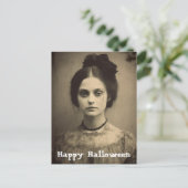 Vintages Portrait eines glücklichen Halloween Postkarte (Stehend Vorderseite)