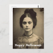 Vintages Portrait eines glücklichen Halloween Postkarte (Vorne/Hinten)