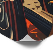Vintages Portrait eines Merlin Falken Poster (Ecke)