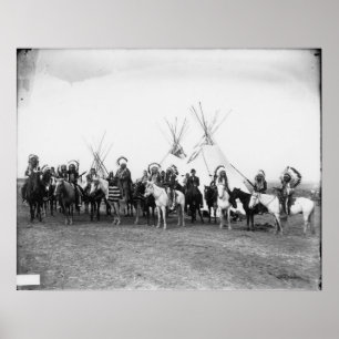 Vintages Portrait eines nativen Amerikanischen Ure Poster