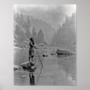 Vintages Portrait eines nativen Amerikanischen Ure Poster