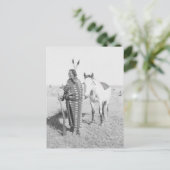 Vintages Portrait eines nativen Amerikanischen Ure Postkarte (Stehend Vorderseite)