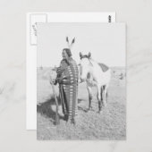 Vintages Portrait eines nativen Amerikanischen Ure Postkarte (Vorne/Hinten)