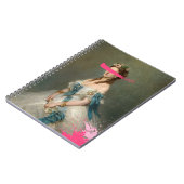 Vintages Portrait-Notebook mit rosa Pinselstrich Notizblock (Linke Seite)