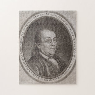 Vintages Portrait von Ben Franklin (1787) Puzzle