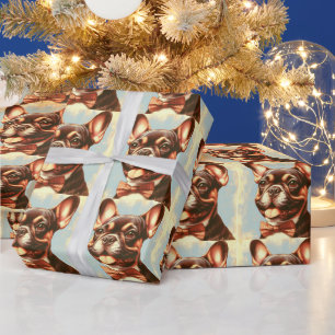 Vintages Portrait von Bulldog Geschenkpapier