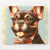 Vintages Portrait von Bulldog Mousepad (Vorne)