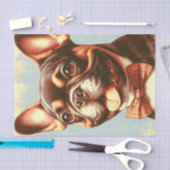 Vintages Portrait von Bulldog Seidenpapier (Handwerk)