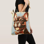 Vintages Portrait von Bulldog Tasche (Von Nahem)