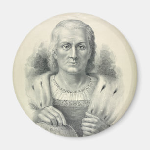 Vintages Portrait von Christoph Kolumbus Magnet