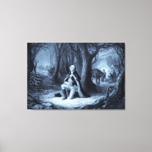 Vintages Portrait von George Washington Praying Leinwanddruck