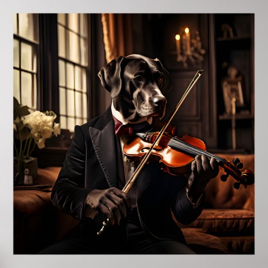 Vintages Portrait von Violine Poster (Vorne)