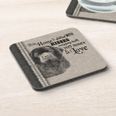 Vintages Porträt von Neufundlander niedlich Getränkeuntersetzer (Linke Seite)