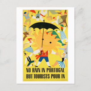 Vintages Portugal Sunshine Travel Poster Postkarte