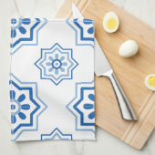 Vintages Portugiese Azulejo Fliesen-Muster Geschirrtuch (Viertel Falte)