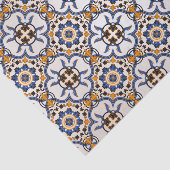 Vintages portugiesisches Azulejo-Blaugelbes Muster Seidenpapier (Ausschnitt)