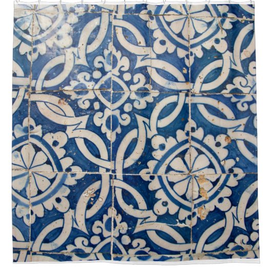 Vintages portugiesisches azulejo duschvorhang (Vorderseite)