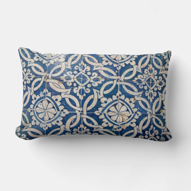 Vintages portugiesisches azulejo lendenkissen (Vorderseite)