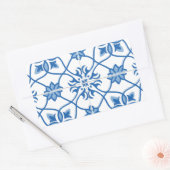 Vintages portugiesisches Azulejo-Talmuster Rechteckiger Aufkleber (Umschlag)