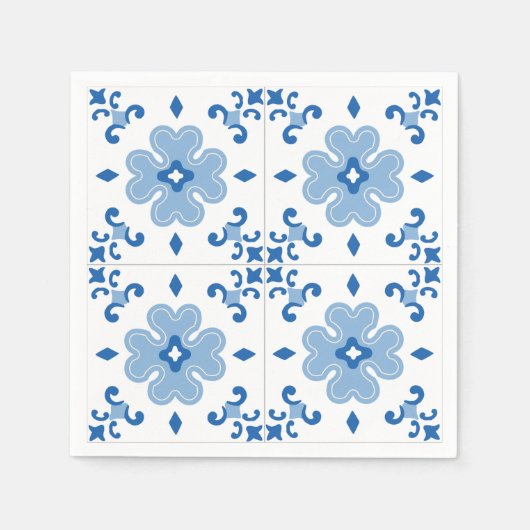 Vintages portugiesisches Azulejo Tile Pattern Serviette (Vorderseite)