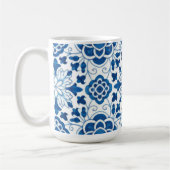 Vintages portugiesisches Blaues Azulejos-Baumuster Kaffeetasse (Links)