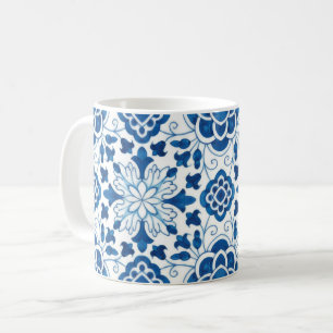 Vintages portugiesisches Blaues Azulejos-Muster Kaffeetasse