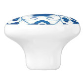 Vintages portugiesisches Blaues Azulejos-Muster Keramikknauf (Seitenansicht)