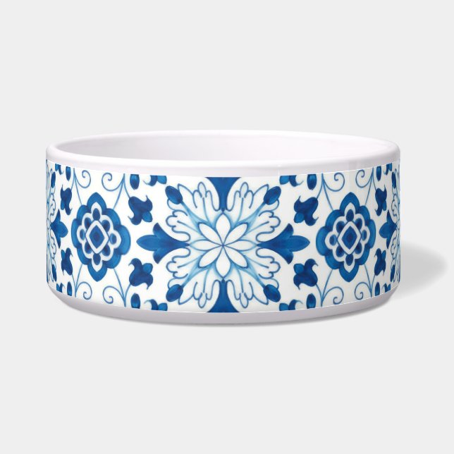 Vintages portugiesisches Blaues Azulejos-Muster Napf (Vorderseite)