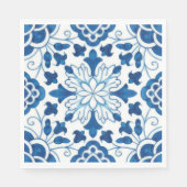 Vintages portugiesisches Blaues Azulejos-Muster Serviette (Vorderseite)