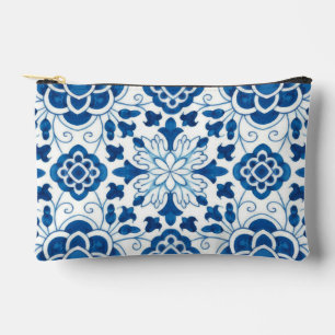 Vintages portugiesisches Blaues Azulejos-Muster Zubehörtasche