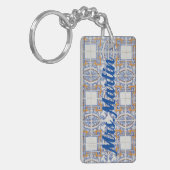 Vintages Portugiesisches Tile #1 Schlüsselkette fü Schlüsselanhänger (Vorderseite links)