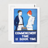 Vintages Poster "Cstart Time is Book Time" Postkarte (Vorne/Hinten)
