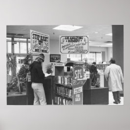 Vintages Poster der öffentlichen Bibliothek