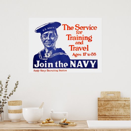 Vintages Poster der US-Marine (Küche)