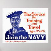 Vintages Poster der US-Marine (Vorne)