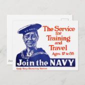 Vintages Poster der US-Marine Postkarte (Vorne/Hinten)