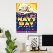 Vintages Poster des Zweiten Weltkriegs der Marine (Heimbüro)