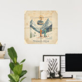 Vintages Poster für die Alpen (Heimbüro)