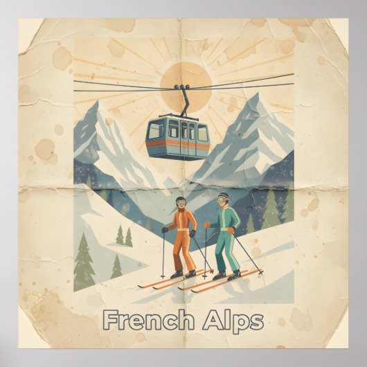 Vintages Poster für die Alpen (Vorne)