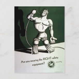 Vintages Poster für Sicherheitsausrüstungen aus de Postkarte