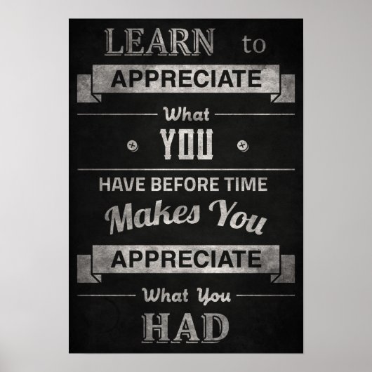 Vintages Poster "Learn to Apprecive" (Vorne)
