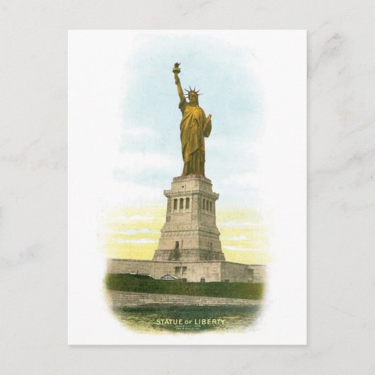 Vintages Poster "Statue of Liberty" Postkarte (Vorderseite)