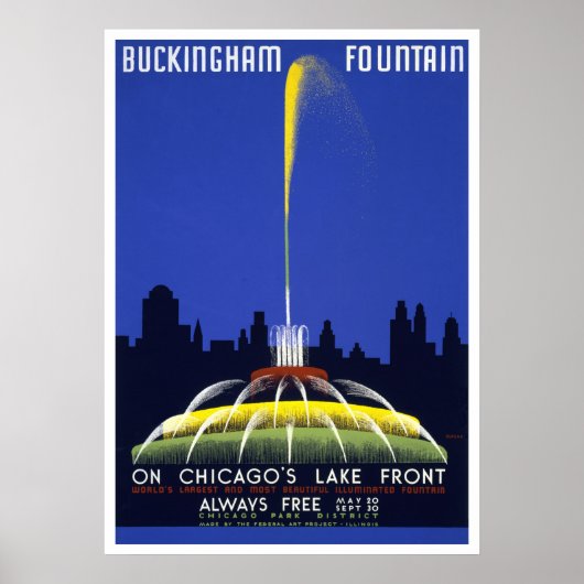 Vintages Poster von 1939, Chicagos Buckingham Foun (Vorne)