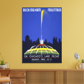 Vintages Poster von 1939, Chicagos Buckingham Foun Leinwanddruck (Insitu (Wohnzimmer))