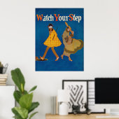 Vintages Poster "Watch Your Step" (Heimbüro)