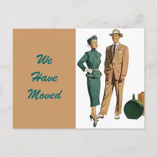 Vintages Postkarten-Paar - Neuer Adressrechner Ankündigungspostkarte (Vorderseite)